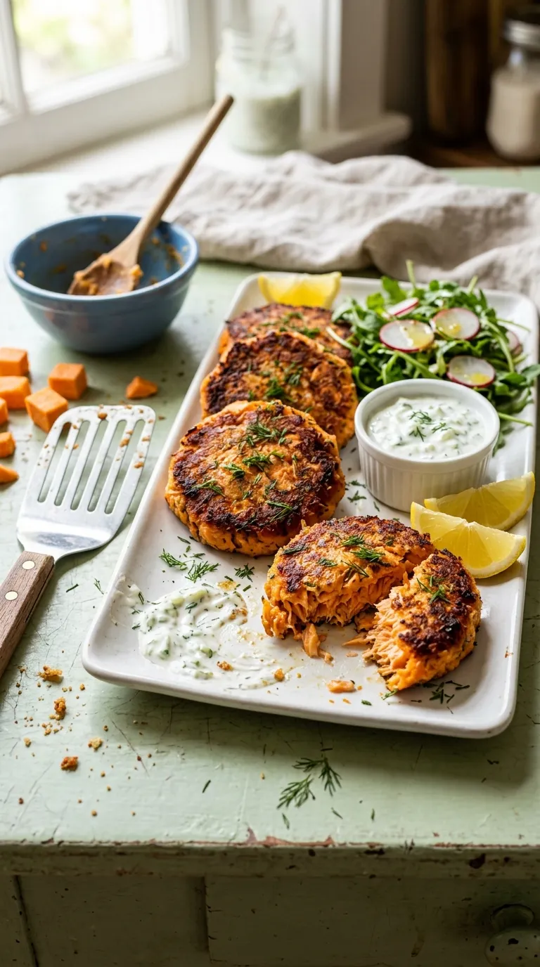 healthy freezer meals for later Salmon Sweet Potato Cakes