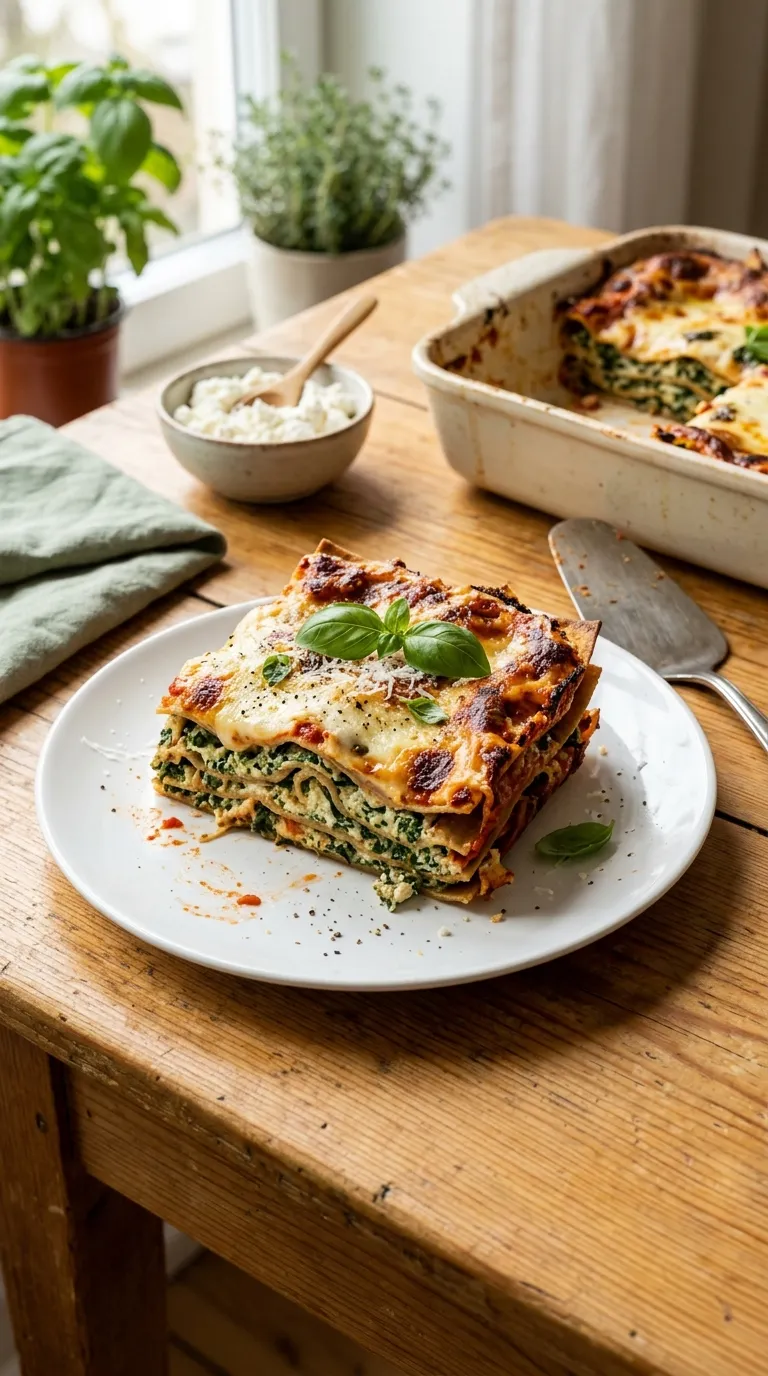 healthy freezer meals for later Spinach Ricotta Lasagna