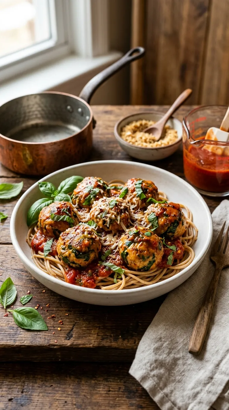 healthy freezer meals for later Turkey Spinach Meatballs