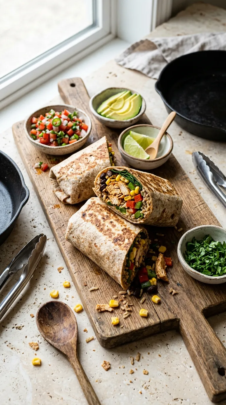 healthy freezer meals for later Vegetable Chicken Burritos