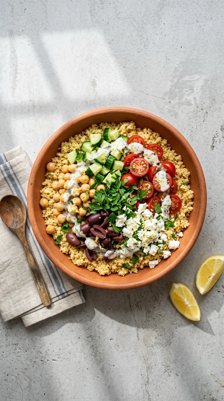 healthy meals for dorm room Mediterranean Couscous Bowl