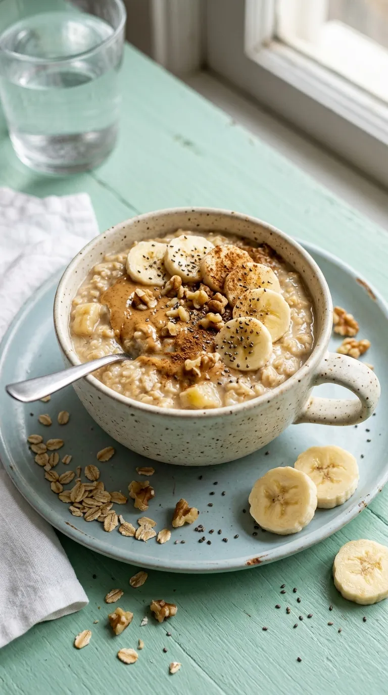 healthy meals for dorm room Peanut Butter Banana Oats