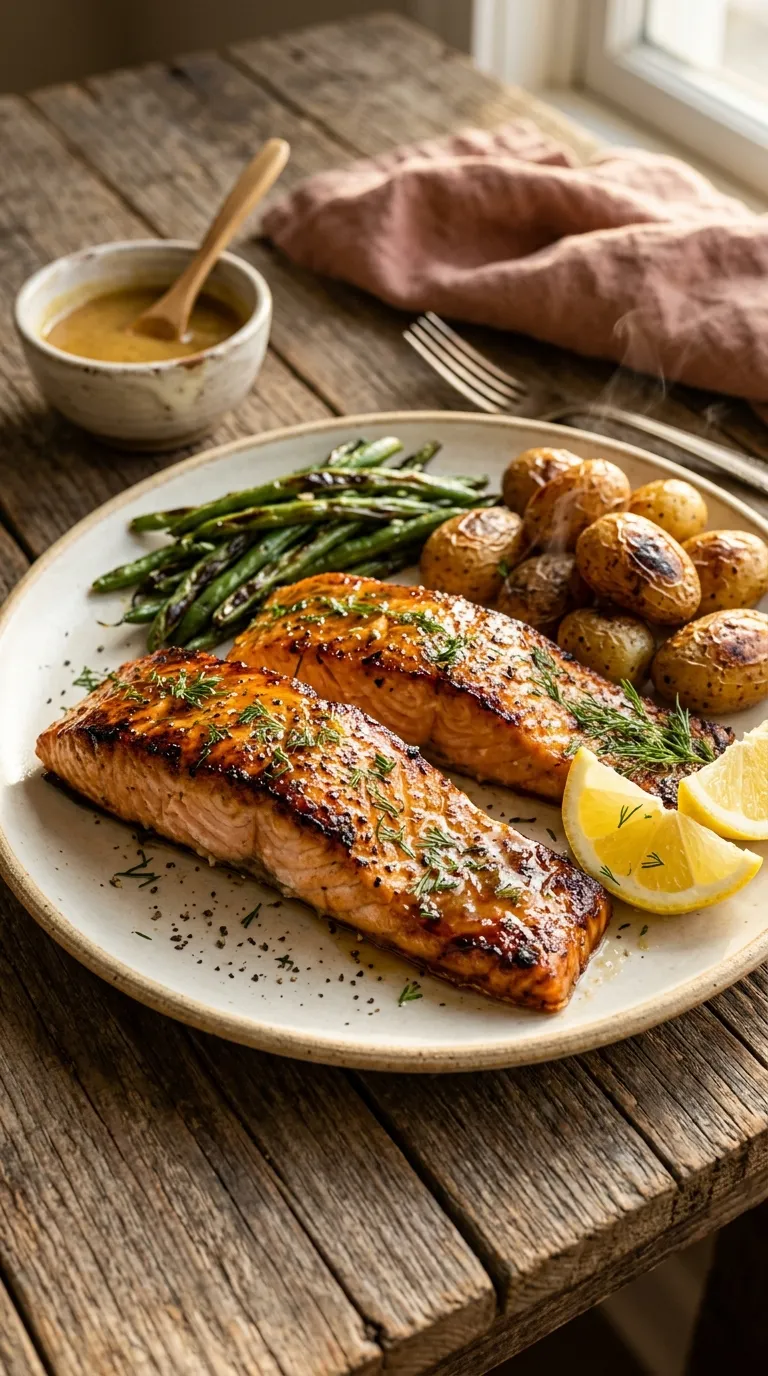 healthy meals for two on a budget Honey Mustard Salmon