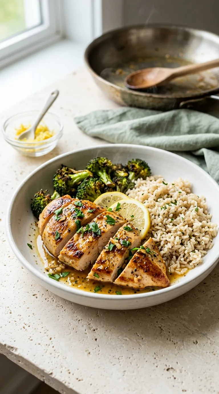healthy meals for two on a budget Lemon Garlic Chicken