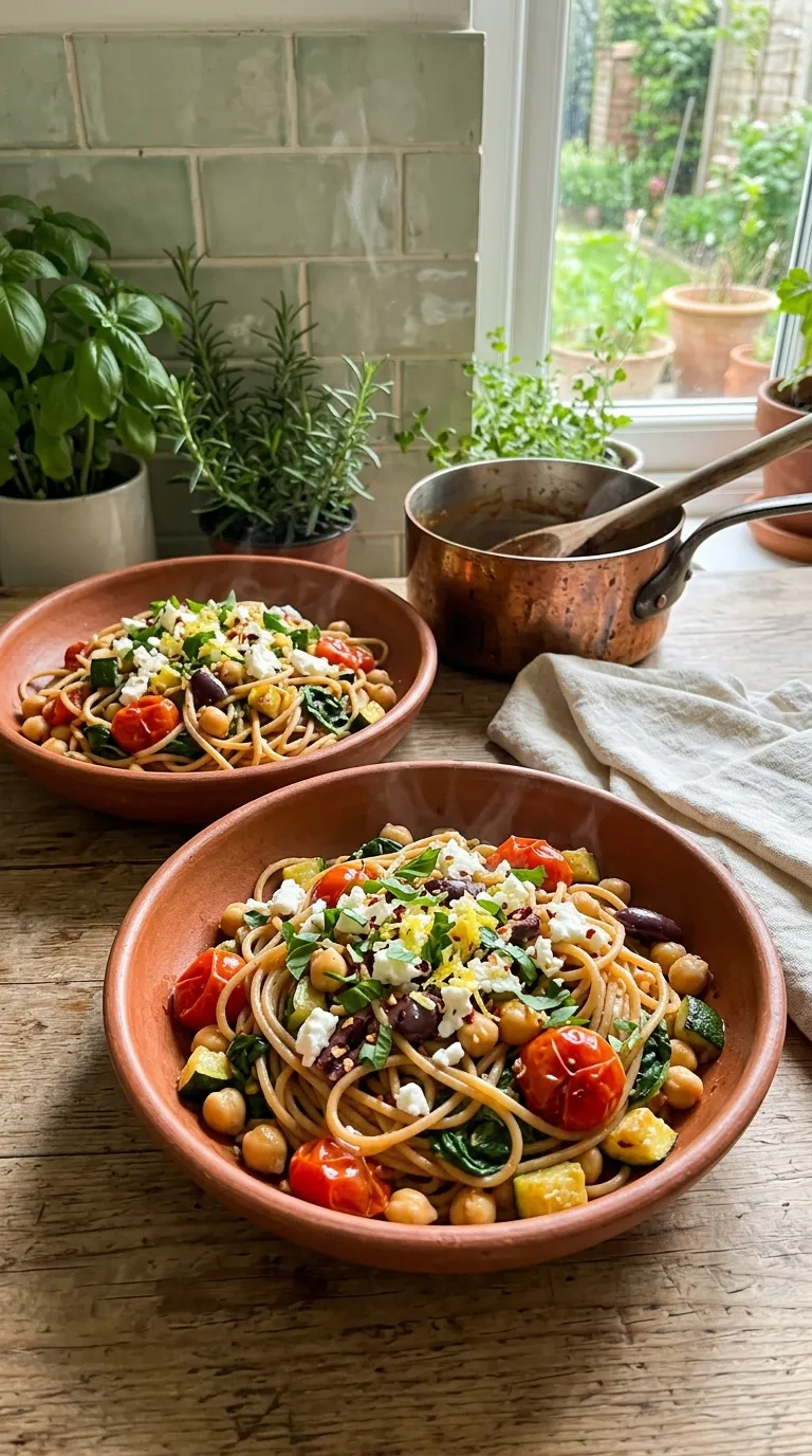 healthy meals for two on a budget Mediterranean Chickpea Pasta