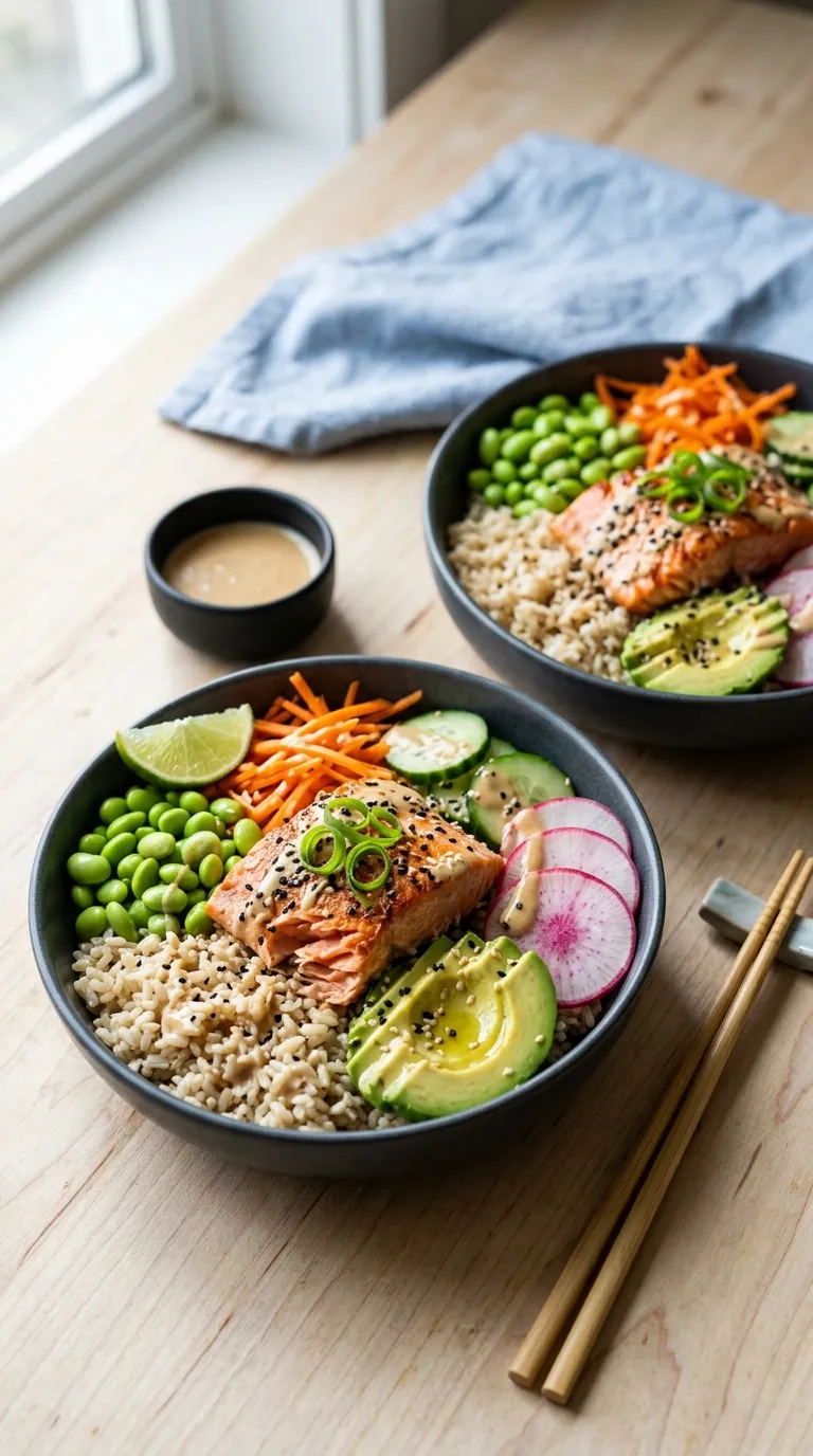 healthy meals for two on a budget Salmon Rice Bowls