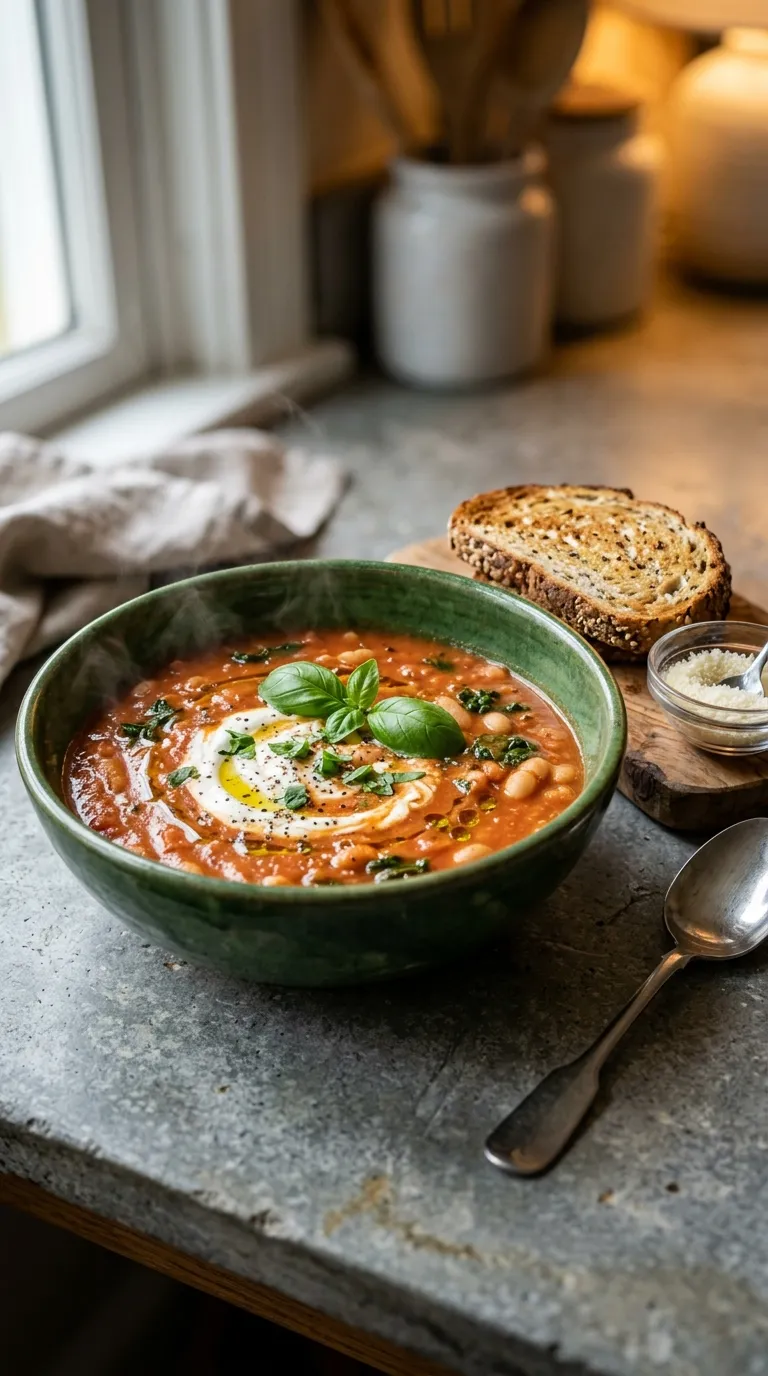 healthy meals with canned ingredients Creamy Tomato Bean Soup