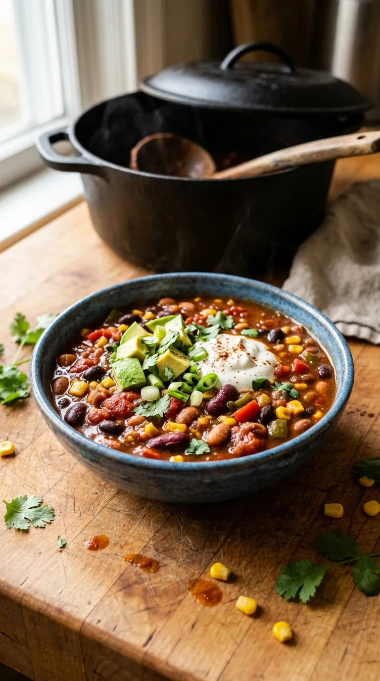healthy meals with canned ingredients Three Bean Chili