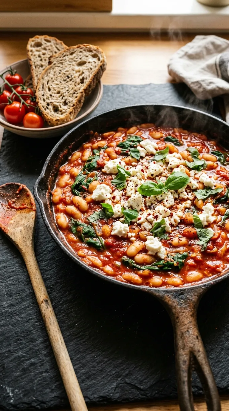 healthy meals with canned ingredients Tomato White Bean Skillet