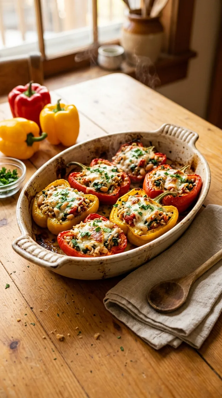 healthy meals with canned ingredients White Bean Stuffed Peppers