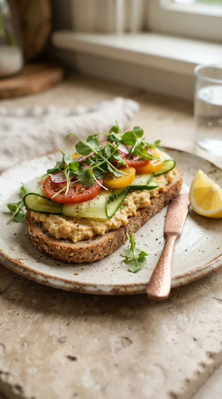 healthy meals without meat for beginners Creamy Chickpea Toast