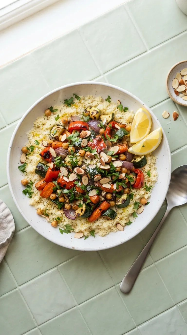 healthy meals without meat for beginners Roasted Veggie Couscous