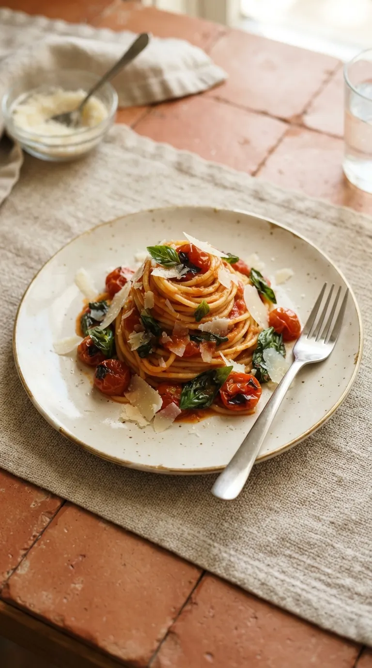 healthy meals without meat for beginners Tomato Basil Pasta