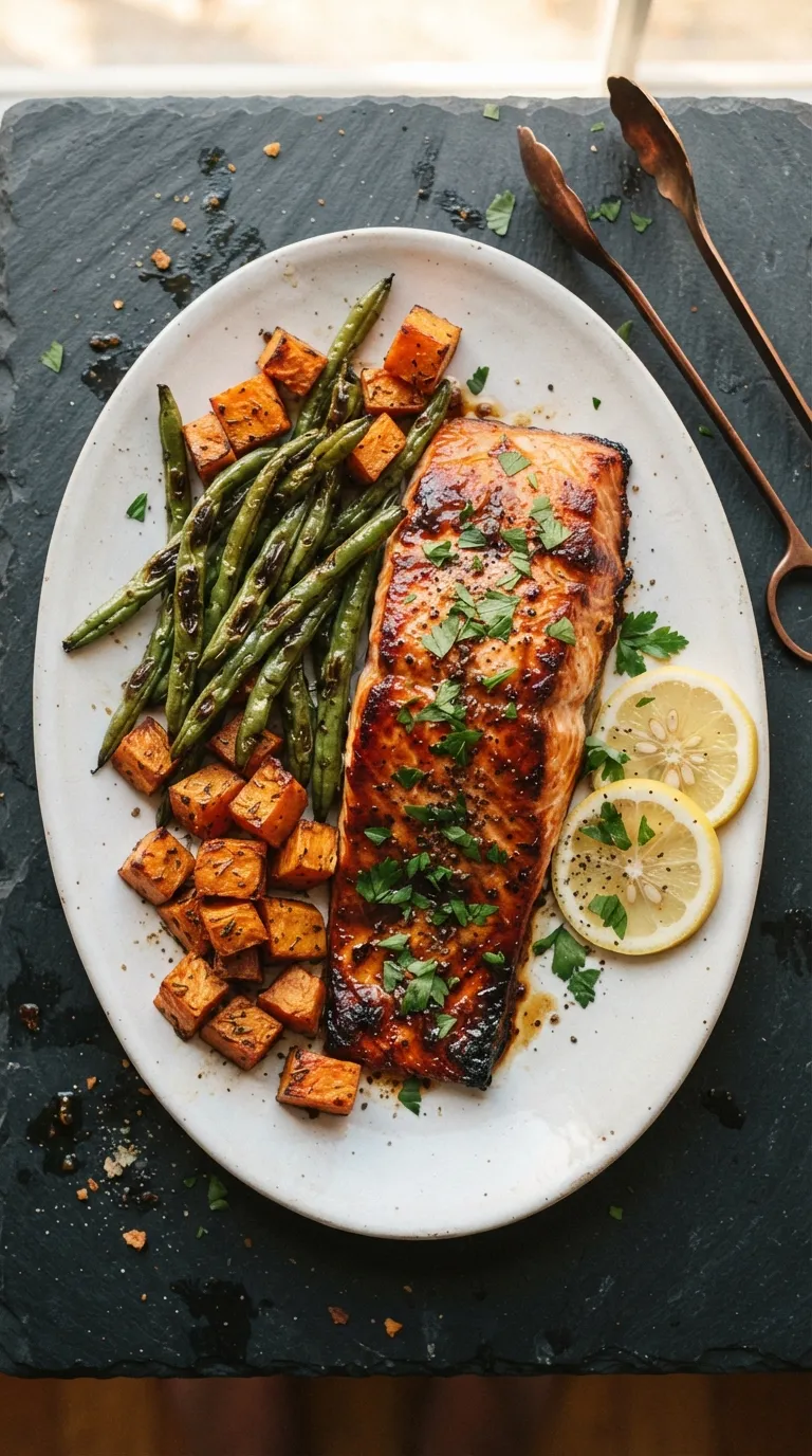 healthy one pan meals for easy cleanup Maple Salmon Green Beans