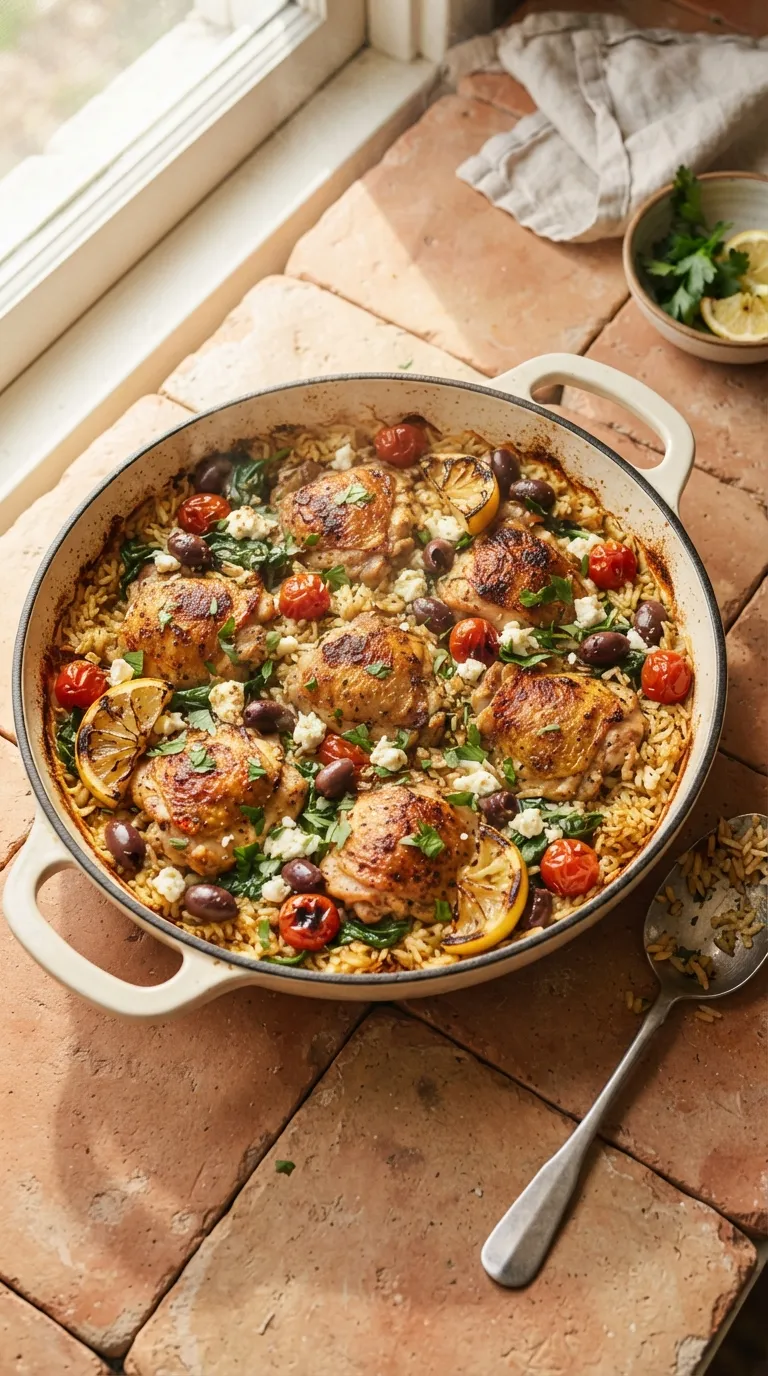 healthy one pan meals for easy cleanup Mediterranean Chicken Rice