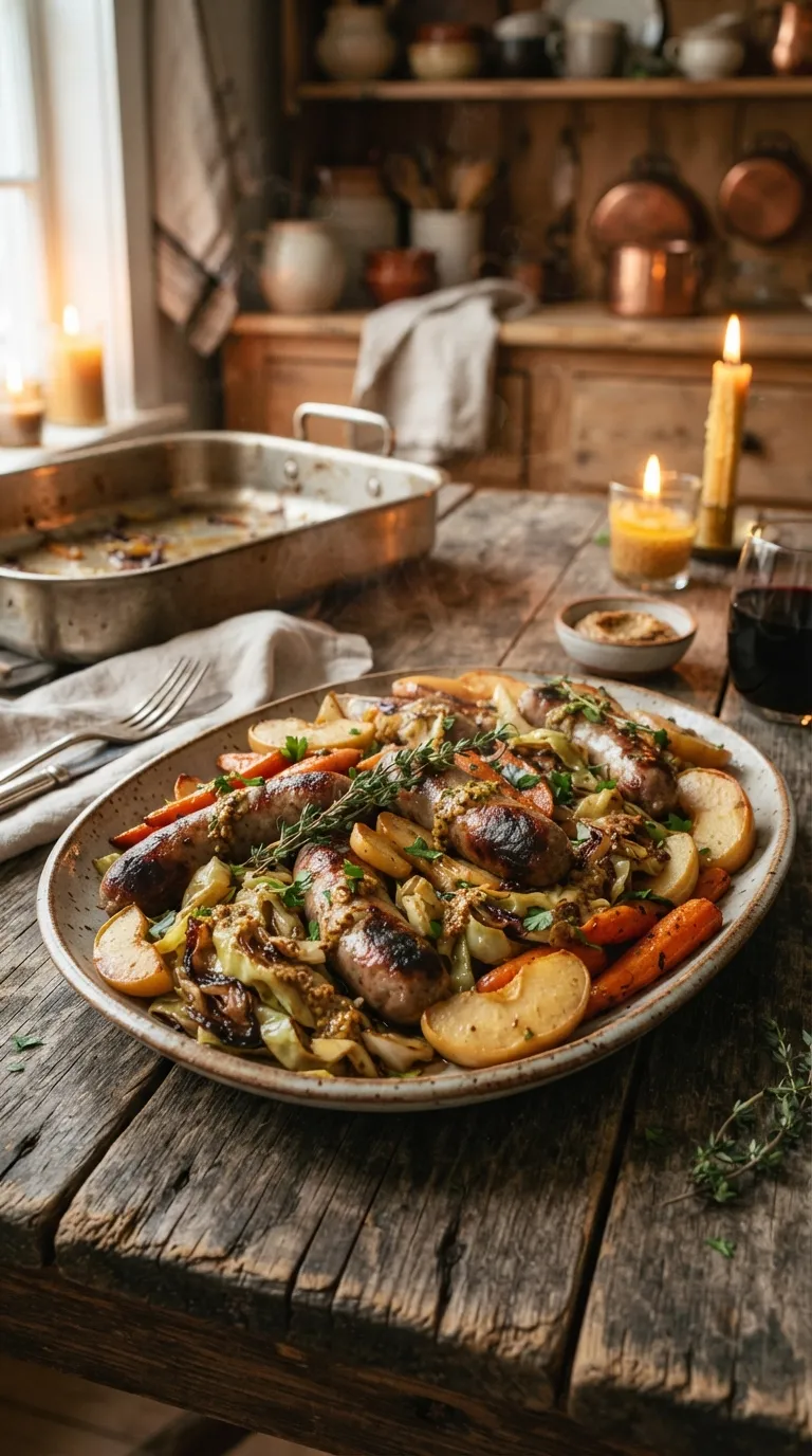 healthy one pan meals for easy cleanup Sausage Cabbage Apples