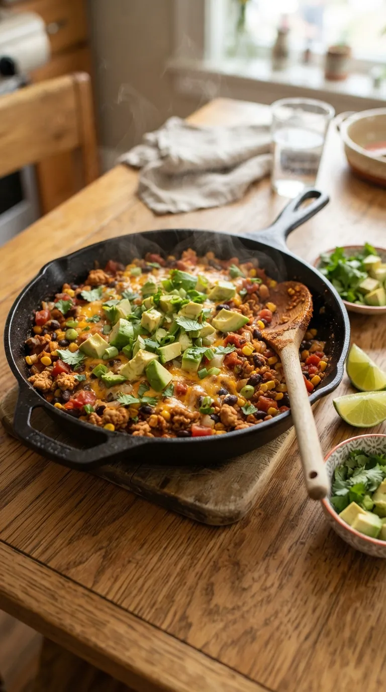 healthy one pan meals for easy cleanup Turkey Taco Skillet