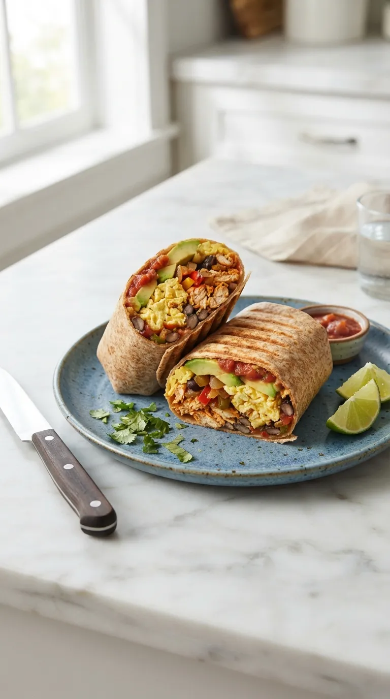 high protein breakfast ideas for weight loss Chicken Breakfast Burrito
