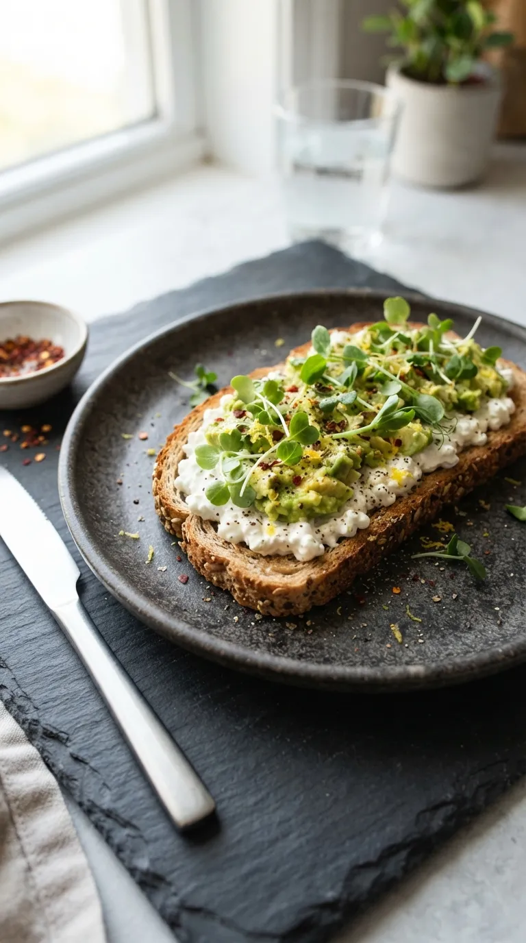 high protein breakfast ideas for weight loss Cottage Cheese Avocado Toast