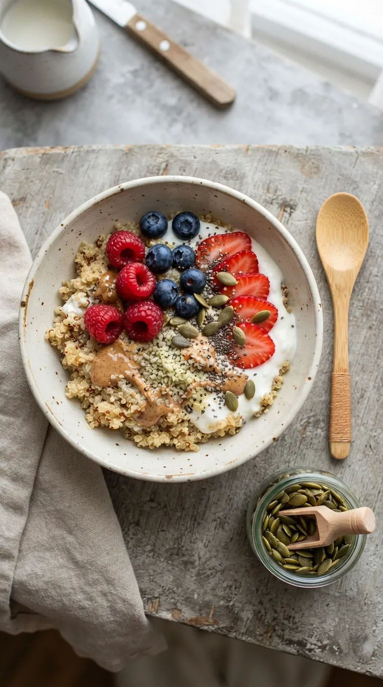 high protein breakfast ideas for weight loss Quinoa Berry Breakfast Bowl