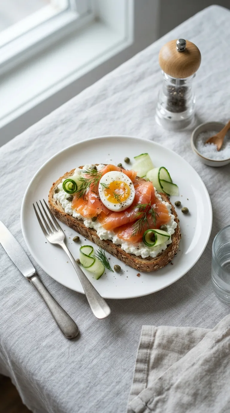 high protein breakfast ideas for weight loss Smoked Salmon Egg Toast