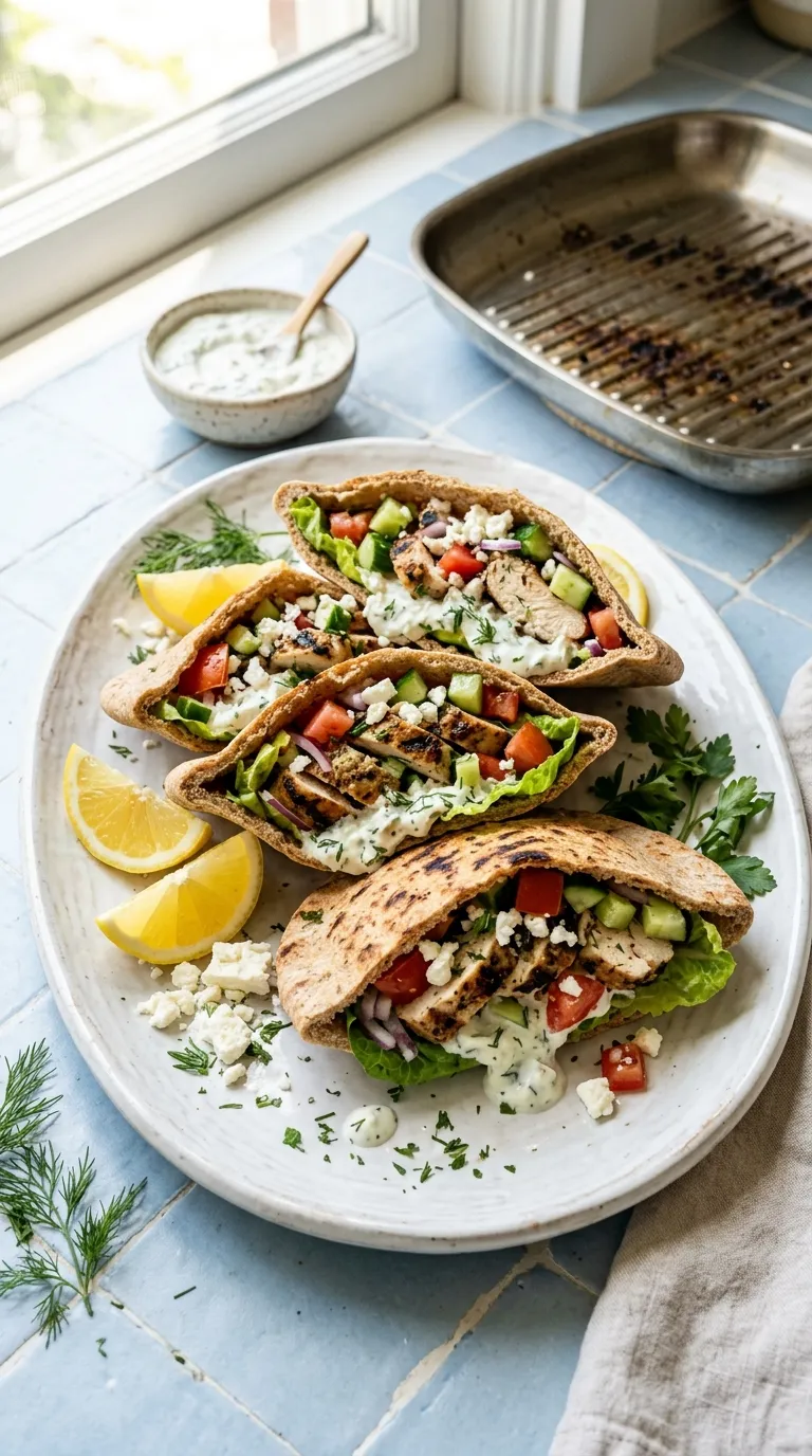 high protein dinner recipes for muscle building Greek Chicken Pitas