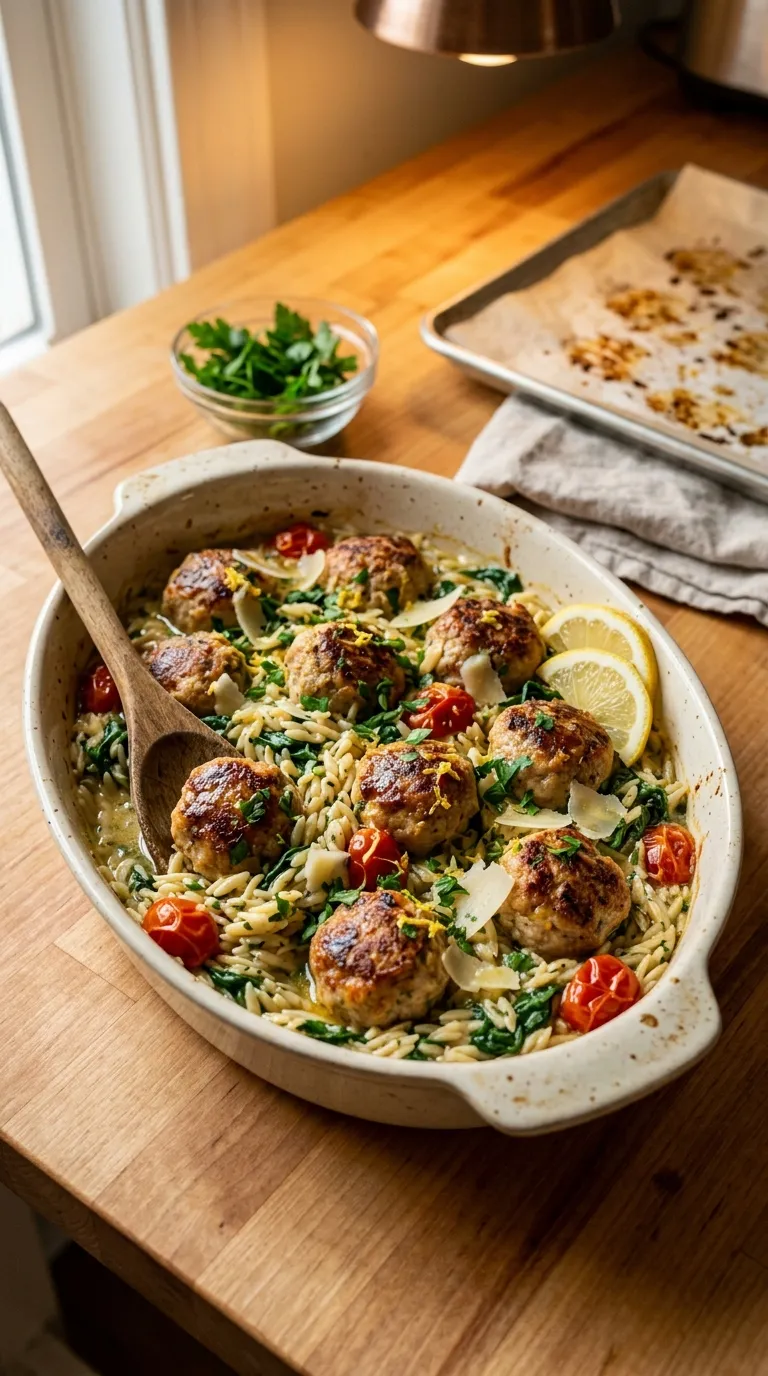 high protein dinner recipes for muscle building Turkey Meatball Orzo