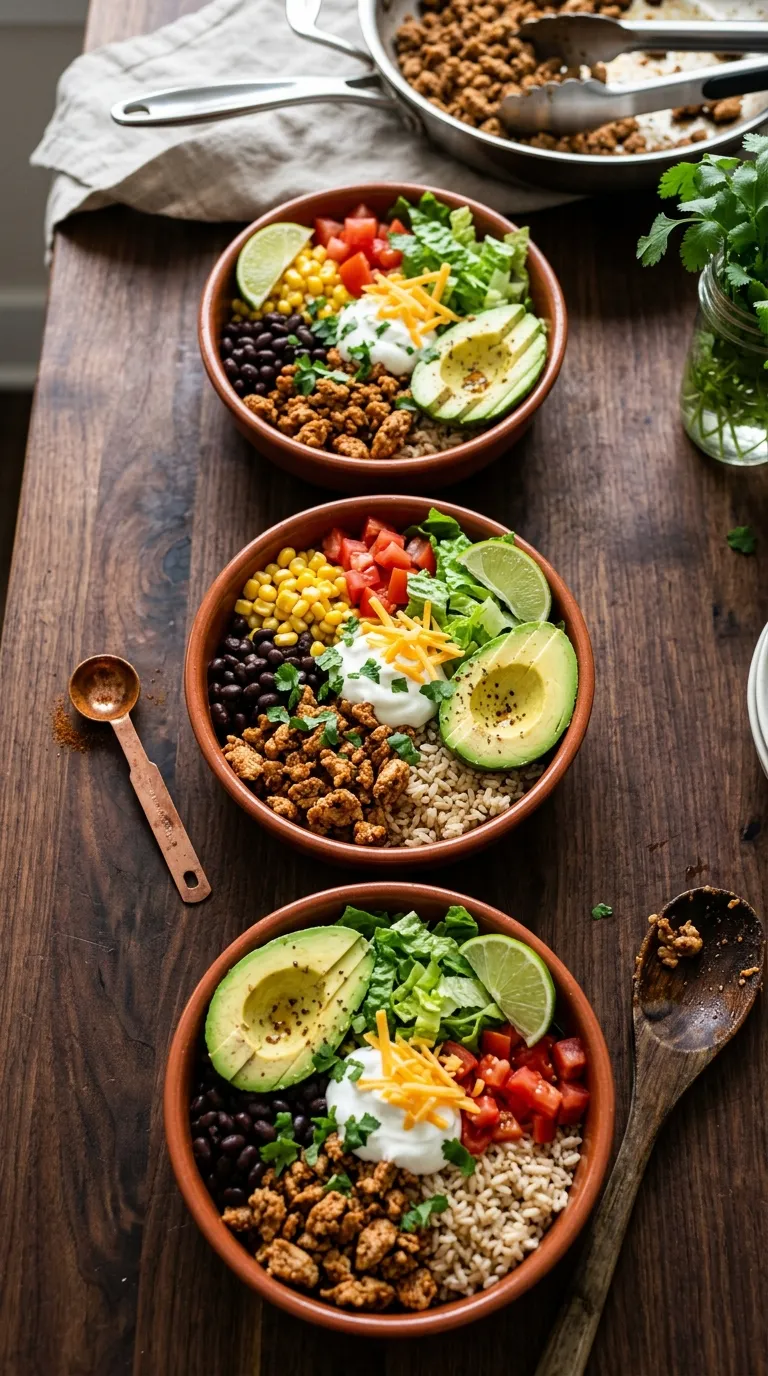 high protein dinner recipes for muscle building Turkey Taco Bowls