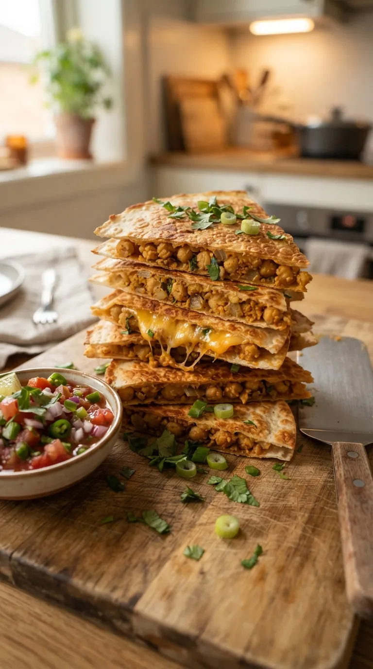 high protein snacks for kids Cheesy Chickpea Quesadillas