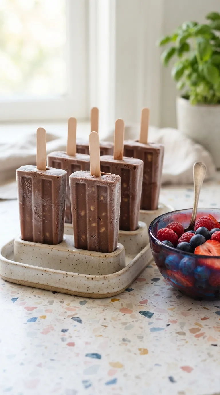 high protein snacks for kids Chocolate Yogurt Pops