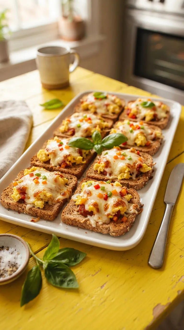 high protein snacks for kids Pizza Egg Toasts