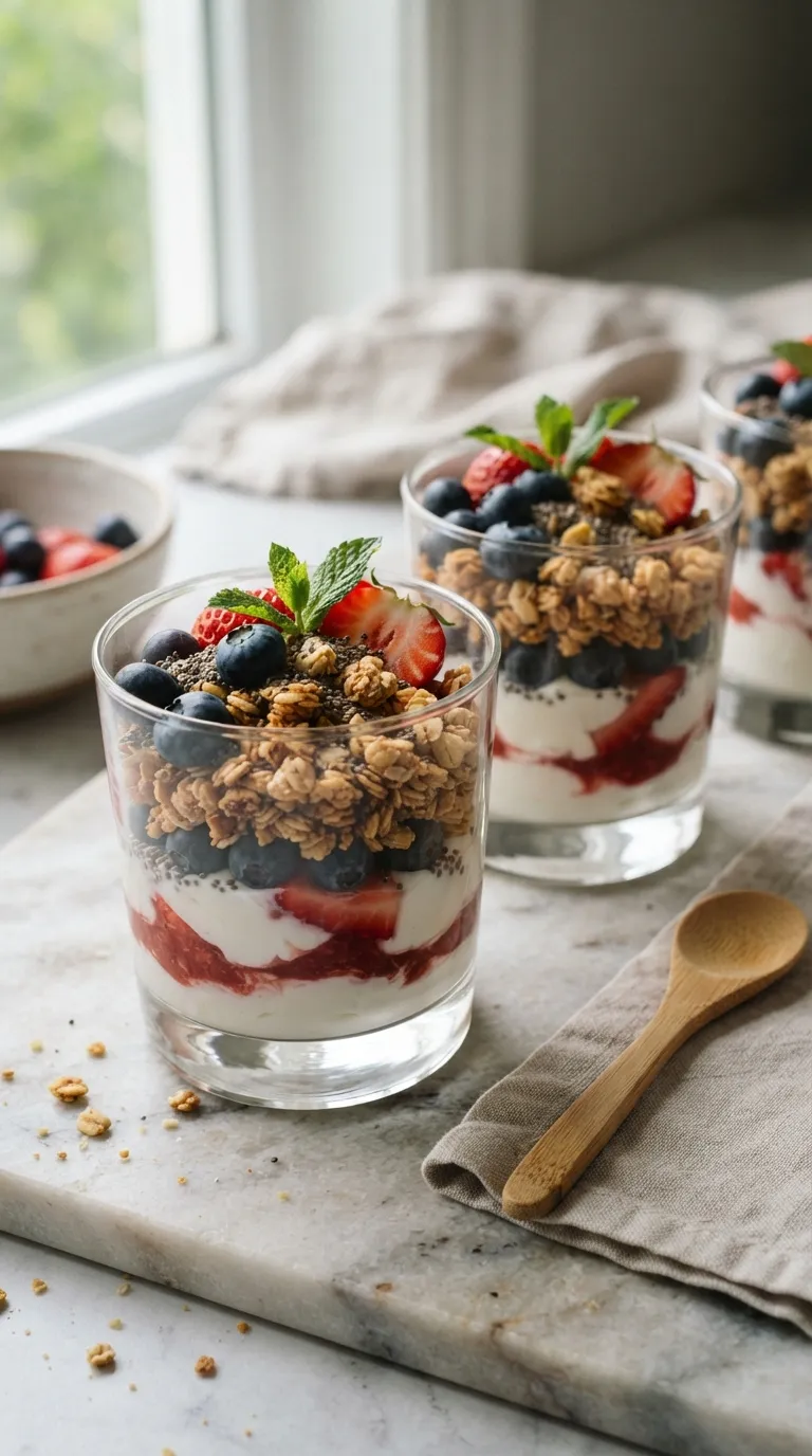 high protein snacks for meal prep Berry Greek Yogurt Cups