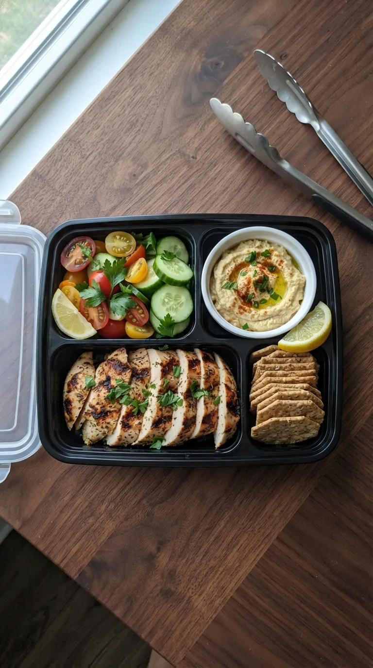 high protein snacks for meal prep Chicken Hummus Boxes