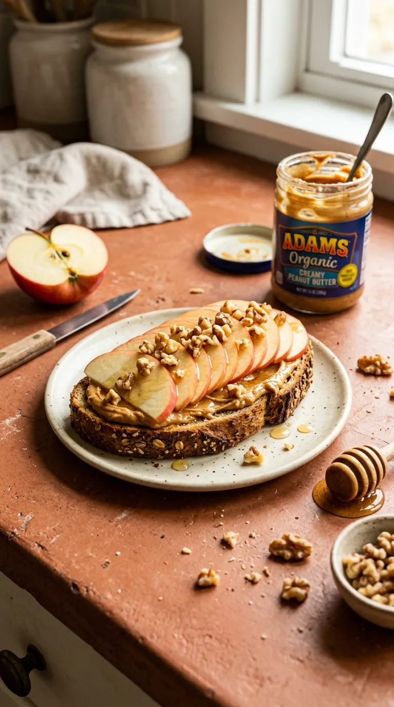 high protein snacks for pregnancy Apple Peanut Butter Toast