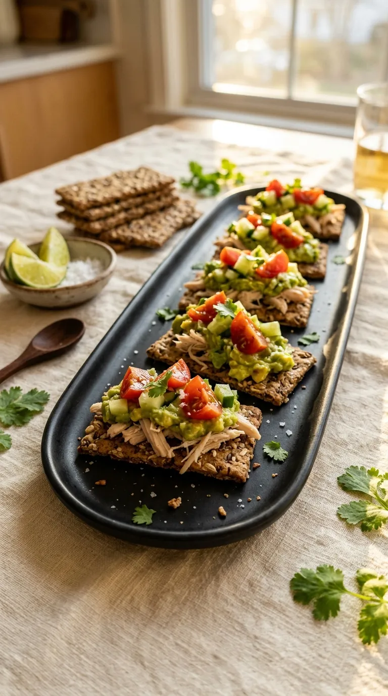high protein snacks for pregnancy Chicken Avocado Crackers
