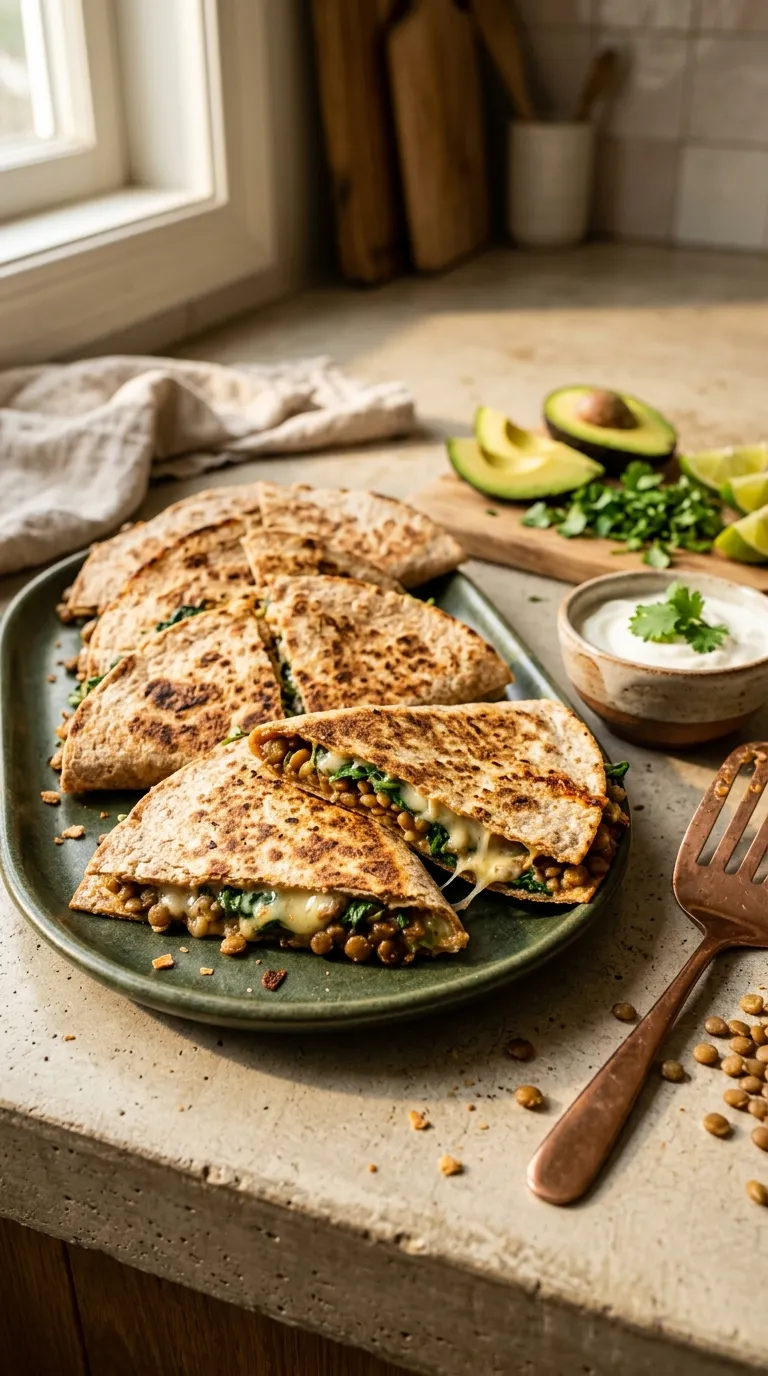 high protein snacks for pregnancy Lentil Cheese Quesadillas