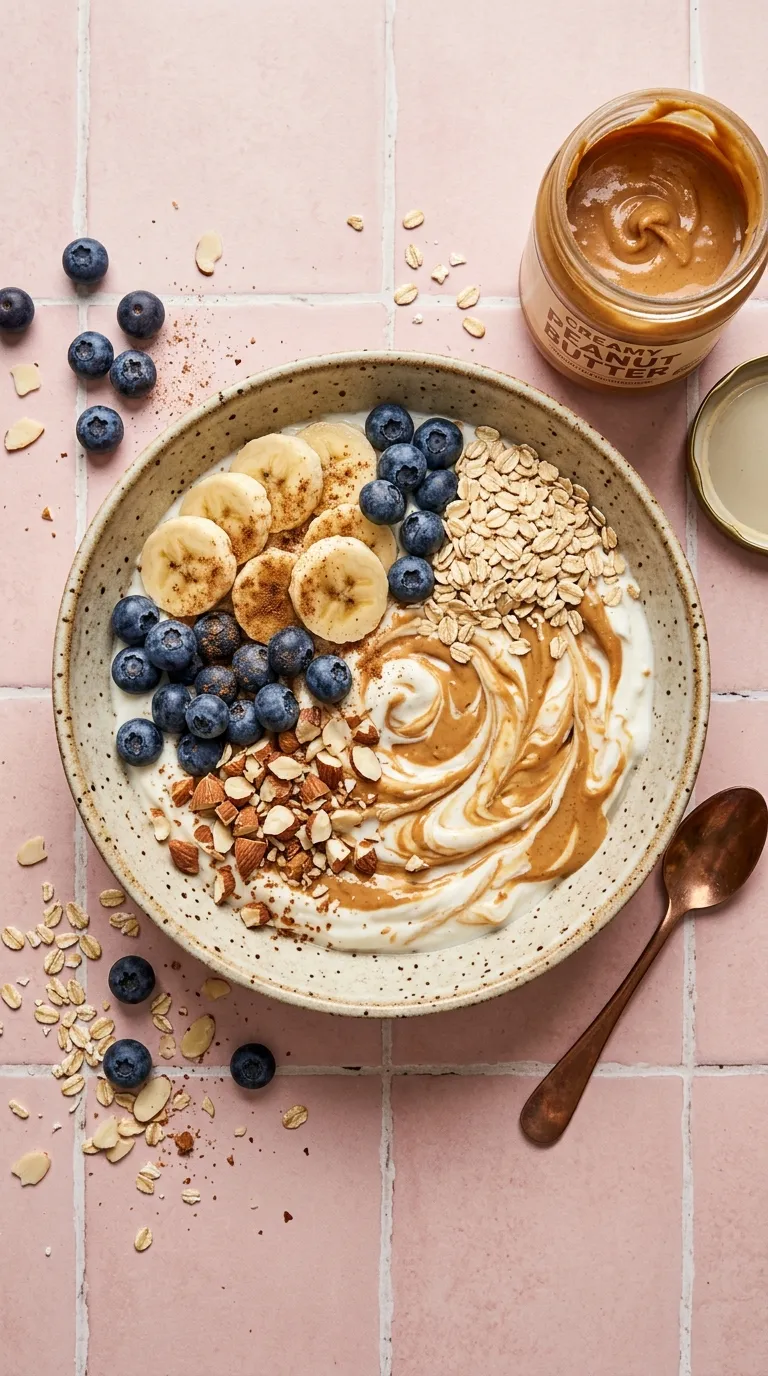 high protein snacks for pregnancy Peanut Butter Yogurt Bowl