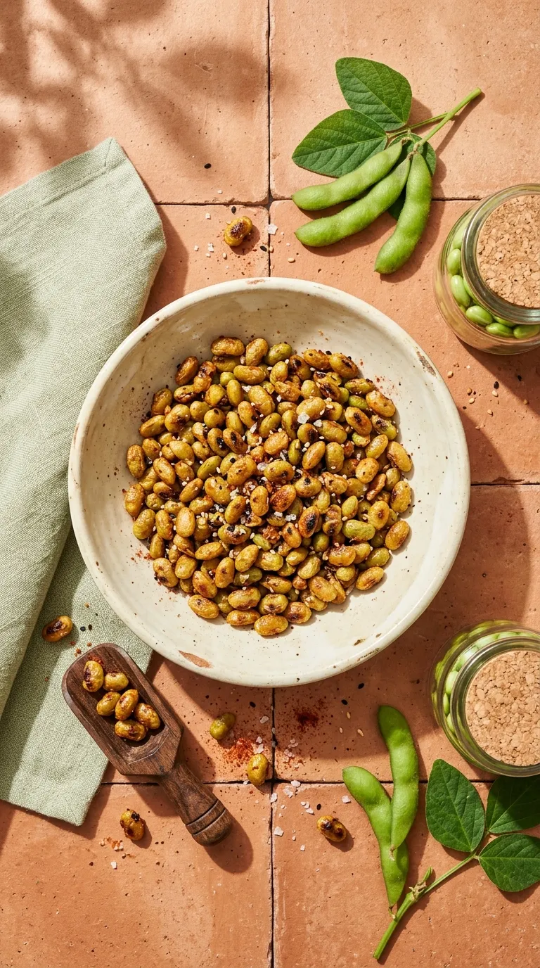 high protein snacks for work desk Crispy Roasted Edamame