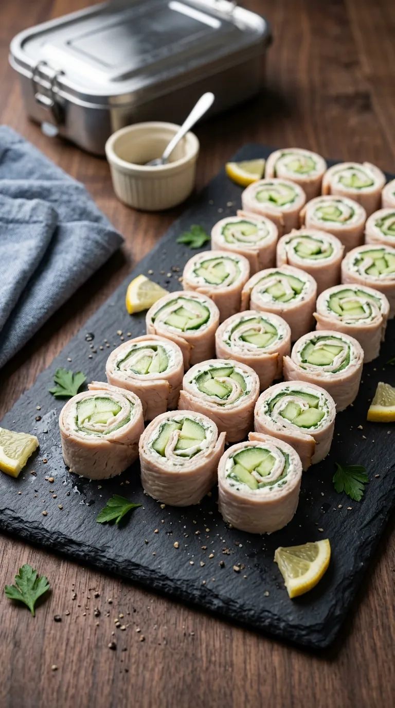 high protein snacks for work desk Turkey Cucumber Roll-Ups