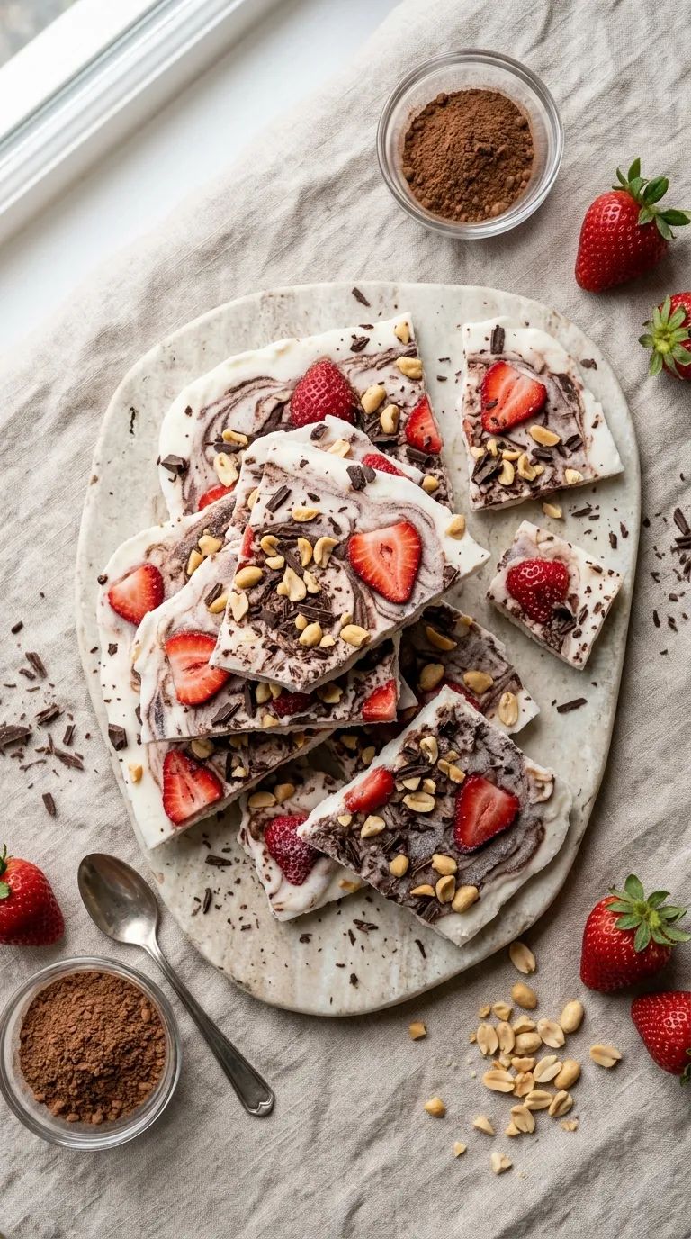 high protein snacks on a budget Chocolate Yogurt Bark