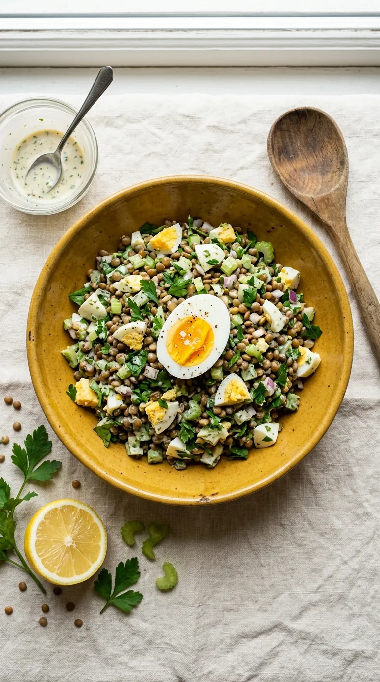 high protein snacks on a budget Lentil Egg Salad