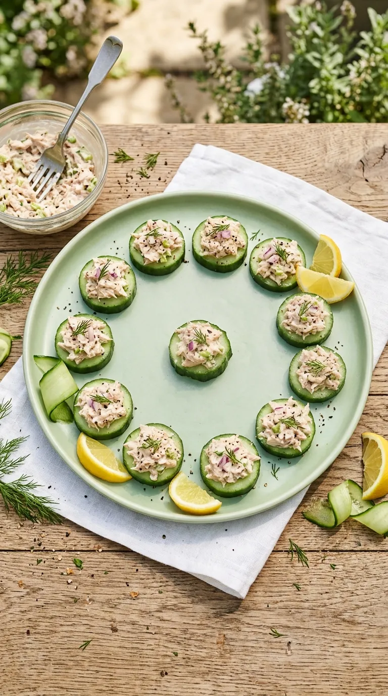 high protein snacks on a budget Tuna Cucumber Bites