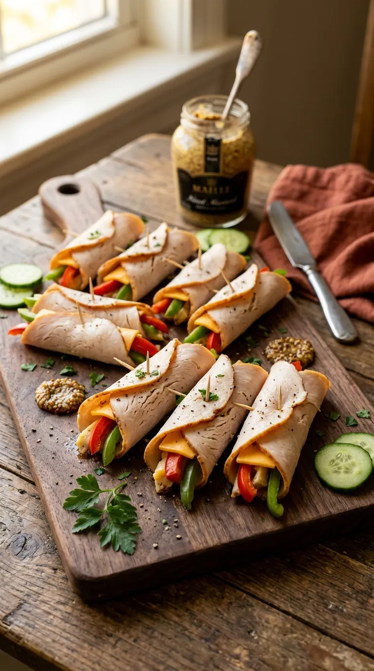 high protein snacks on a budget Turkey Cheese Roll-Ups