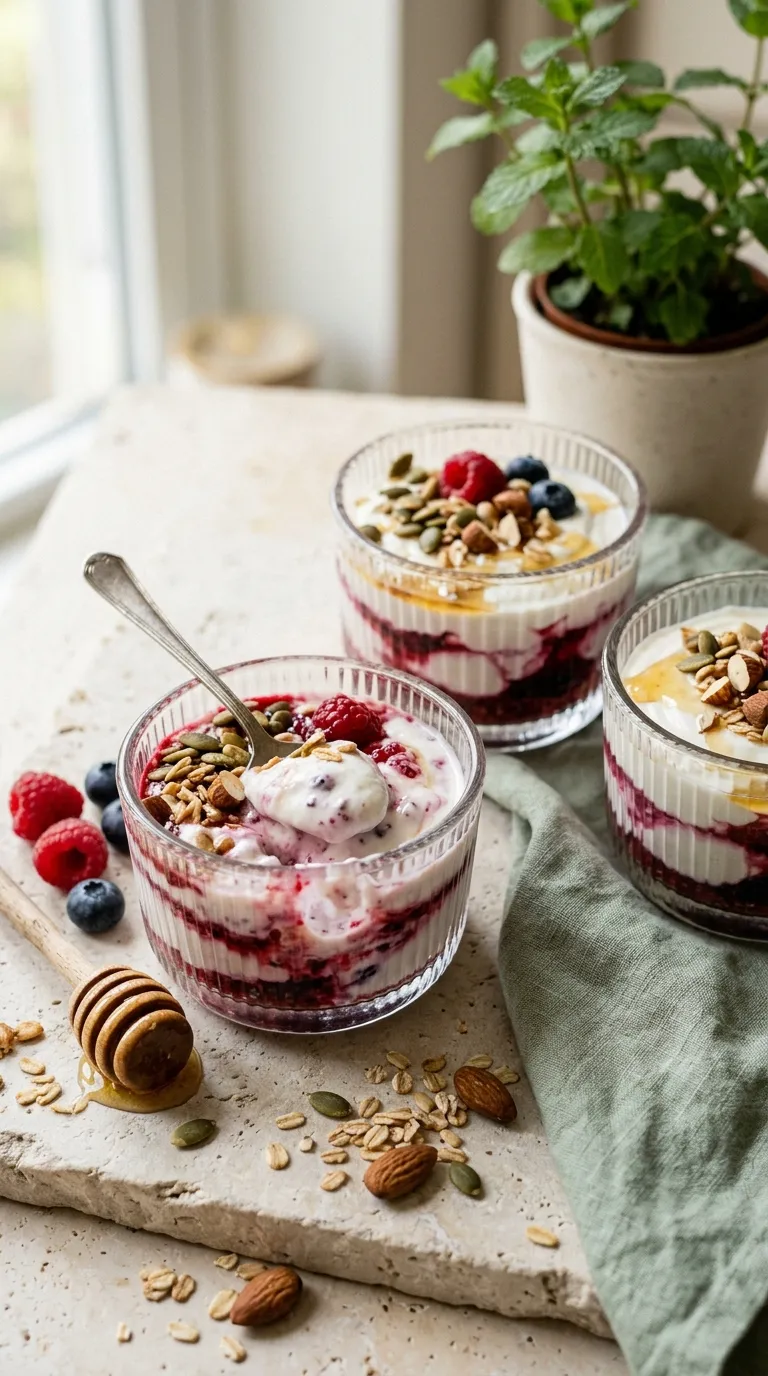 high protein vegetarian snacks ideas Greek Yogurt Berry Cups