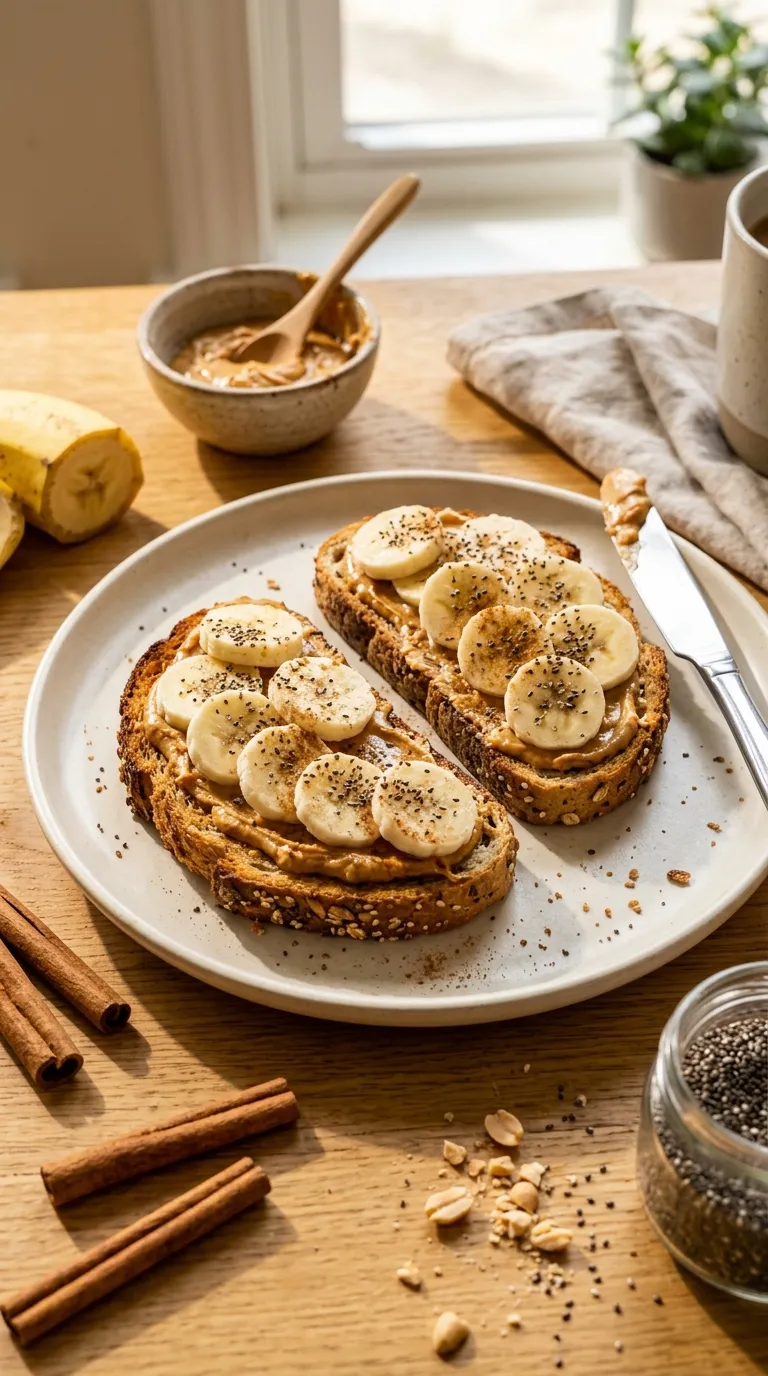 high protein vegetarian snacks ideas Peanut Butter Banana Toast