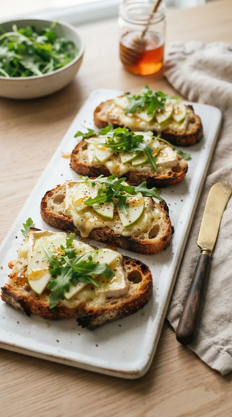 hot honey appetizer recipes Apple Brie Toasts