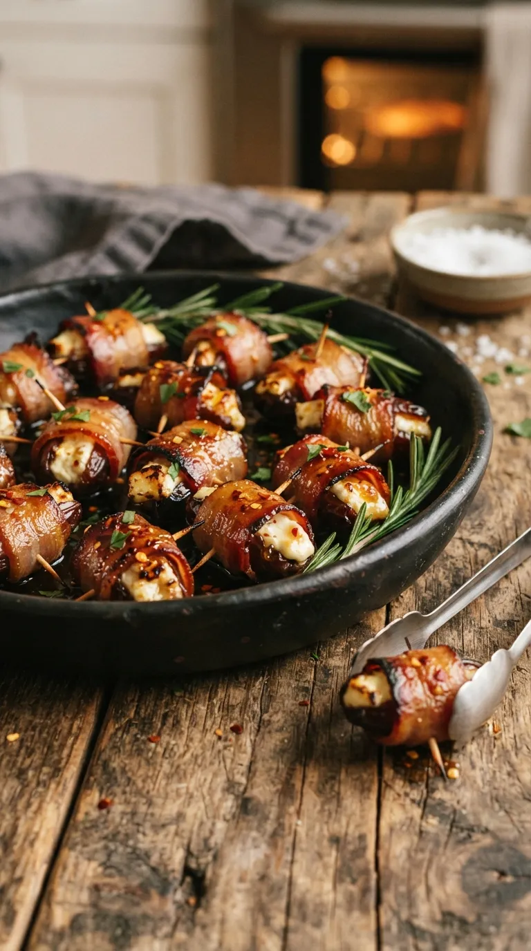 hot honey appetizer recipes Bacon Wrapped Dates