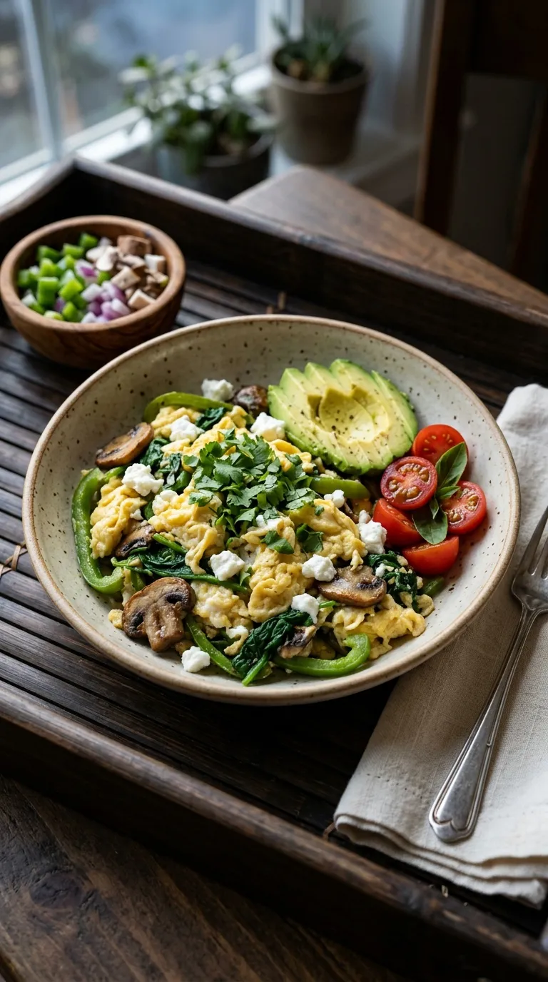 Low carb breakfast ideas for diabetics Green Pepper Egg Scramble