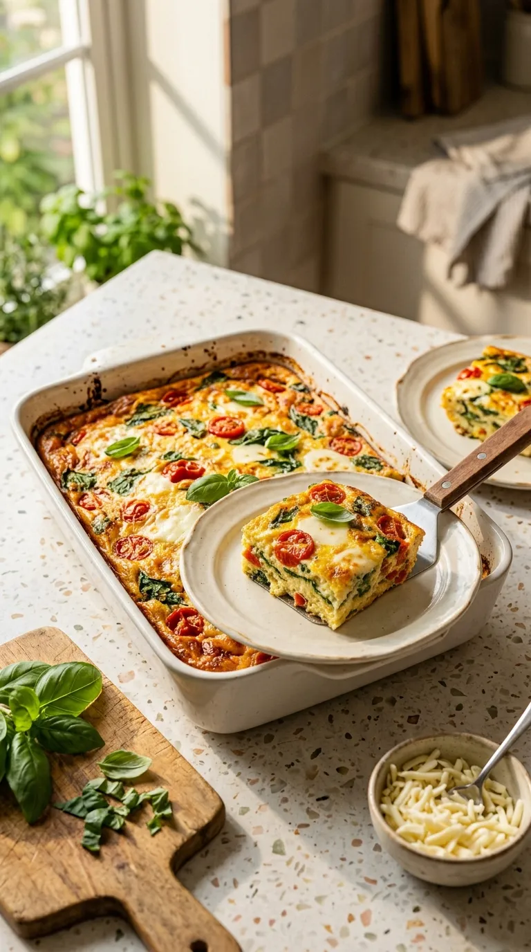Low carb breakfast ideas for diabetics Tomato Basil Egg Bake