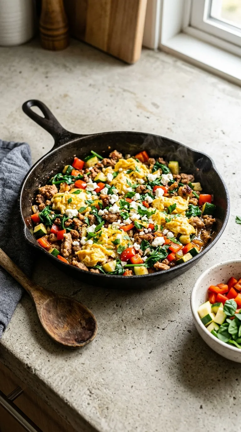Low carb breakfast ideas for diabetics Turkey Spinach Breakfast Skillet